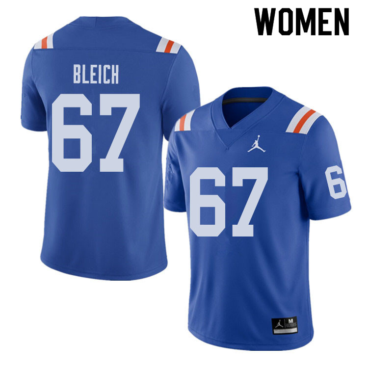 Jordan Brand Women #67 Christopher Bleich Florida Gators Throwback Alternate College Football Jersey